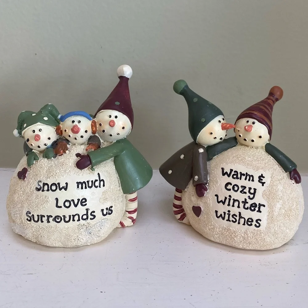 Vintage whimsical snowmen